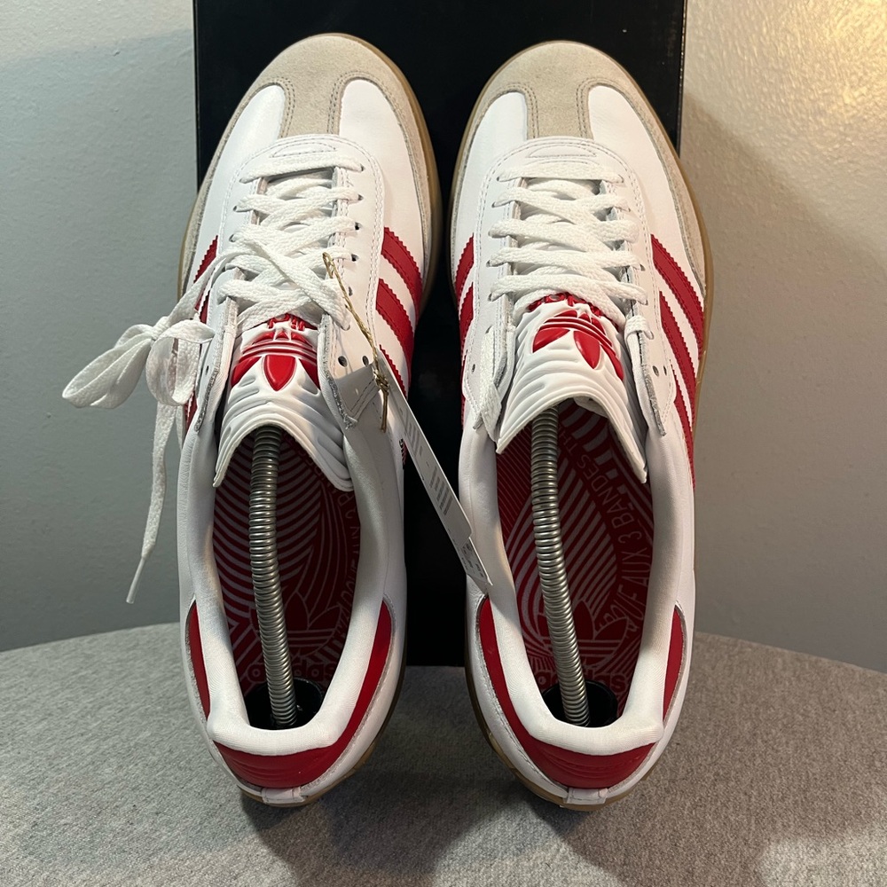 Adidas Puig Samba Sneakers White Red Scarlet Gum JQ5865 Men's Shoe Size 11.5 - Picture 8 of 11